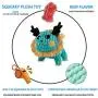 Als Ellan Latest Squeaky Stuffed Dog Toys Pack for Dogs, Durable Plush Chew Toys with Squeakers, Beef Flavored Stuffed Animal Cute Soft Pet Toys for for Puppies Teething, Small Medium Dogs