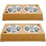 Iconic Pet Colour Splash Designer Rattan Pet Double Diner (Set of 2)