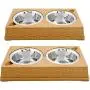 Iconic Pet Colour Splash Designer Rattan Pet Double Diner (Set of 2)
