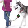 bellerata Poop Bag Holder for Leash with One Free Roll of Compostable Poop Bag, Cute Backpack Shape Dog Poop Bag Dispenser, Canvas with PU Leather & Metal Carabiner Clip