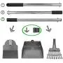 LUFFWELL Dog Pooper Scooper, Extra Large Metal Aluminum Tray Rake and Spade Poop Scoop Set, Adjustable Steel Stainless Long Handle for Heavy Duty, Great for Pet Waste Removal Lawns, Gravel