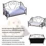 BabyLand Summer Metal Frame Pet Bed, Animal Lounge Detachable Bed with Velvet Mattress