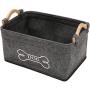 Brabtod Felt pet Toy Box and Dog Toy Box Storage Basket with Wood Handle, Perfect for organizing pet Toys, Blankets, leashes and Food