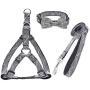 LZYMSZ Dog Harness Adjustable & Durable Plaid Pet Harness,3 Pack(Vest Harness&Bow Collar&Leash) Anti-Twist Dog Leash Set for Small Medium Large Puppy,Perfect for Daily Walking Training Running