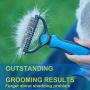 Petpopo Pet Grooming Tool,with Inwardly Curved Sharp Blades,Double Side Undercoat Rake Comb for Dog and Cat,Easily Remove Floating Hair, mats and Knots,Suitable for Long-Haired Pet