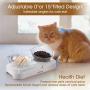 Elevated cat Bowls,15°Tilted Raised Cat Food and Water Bowl Pet Feeder Bowls for Cat and Small Dog (Double Bowls)