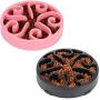 LEACOOLKEY Plastic Dog Bowl,Slow Eating Dog Feeder,No Chocking/Anti-Gulp Slower Bowl,Stop Bloat for Dogs/Reduce Slip Puzzle Bowl for Small Puppy Medium Dogs, Slow Bowl for Fast Eater