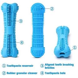 CHZHENG Dog Toothbrush Toy, Silicone Pet Molar Tooth Cleaner Brushing Stick Puppy Dental Care Dog Toy Accessories for Large Medium Small Dogs - Fun to Chase and Fetch,Blue