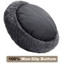 COOLBEBE Dog Bed Cat Bed Donut,Pet Bed Faux Fur Cuddler Round Comfortable for Small Medium Dogs, Extra Soft Velour Fabric Ultra Cozy Calming Bed, Grey, 26''