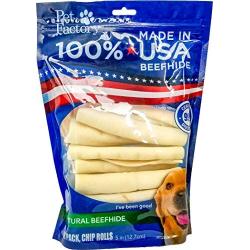 Pet Factory U.S.A. Beef Hide Chip Rolls Chews for Dogs (18 Pack), Small/5''