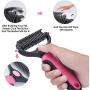 VWMYQ-Pet Grooming Tool - 2 Sided Undercoat Rake for Cats and Dogs - Safe Dematting Comb for Easy Mats & Tangles Removing - No More Nasty Shedding and Flying Hair