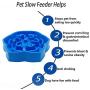 ROFTEK Food Bowl Stop Bloat Cat Slow Down Feeding Dog Hunting No Chock Feed Pet Bowl Slow Feeder Dog Bowl (Blue 3)