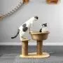 Small Cat Tree, Cat Tower, Sisal Scratching Post, Pet Activity Center, with Platform and Sleep Basket, Sturdy Wooden Base Board Small Cat Tree, Cat Tower, Sisal Scratching Post, Pet Activity Center, with Platform and Sleep Basket, Sturdy Wooden Base Board