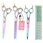 LILYS PET HIGH-END SERIES Japan 440C Pet Grooming Scissors Set,Rainbow Color,Cutting&Thinning&Two-way Curved shears Set (7.0'') LILYS PET HIGH-END SERIES Japan 440C Pet Grooming Scissors Set,Rainbow Color,Cutting&Thinning&Two-way Curved shears Set (7.0'')