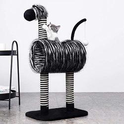 SAsagi Creative Zebra Cat Tree,Scratching Board Cat Furniture Tower House Cat Nest Toy Can Multi-Places for Play Sleep Grinding Claws