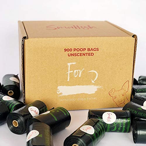 Dog Waste Bags Refill Rolls, 9x13 inches, Unscented Large Poop Bags for Dogs, Extra Thick and Strong, Block Odor & Guaranteed Leak Proof, Easy Open, Black and Opaque Heavy Duty Doggie Bags for Poop