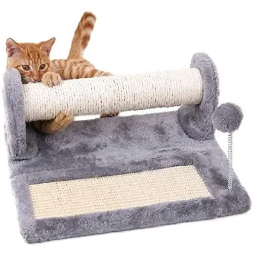 PAWZ Road Cat Scratching Post and Pad, Sisal-Covered Scratch Posts and Pads with Play Ball Great for Kittens and Cats PAWZ Road Cat Scratching Post and Pad, Sisal-Covered Scratch Posts and Pads with Play Ball Great for Kittens and Cats