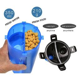 ARAD 2 in 1 Portable Pet Water Bottle and Food Container with Pet Bowl, Complete Food Solution, Perfect for Travel or Furry Best Friends On The Go