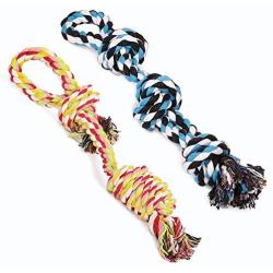 Dog Rope Toys Dog Grinding Teeth 2 Nearly Indestructible Dog Toys Dental Cleaning Product Prevents Boredom and Relieves Stress (2 Packs)