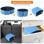 POTBY Foldable Pet Swimming Pool, Portable Collapsible Dog Bathing Tub, Round PVC Leakproof Water Pool with Brush, Indoor Outdoor Playing Wash Pond for Puppy, Dogs, Cats
