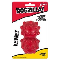 Petmate 30911 Dogzilla Knobby Treat Grabber Pet Toy, Large, Red