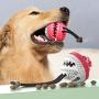 Tarasun Pet Toy Ball Multifunctional 6 in 1, Toothbrush Nontoxic Bite Resistant/Teeth Cleaning, Treat Feeder/Food Dispensing, Training Interactive, Squeak Ball Chew Food Safe for Dogs Puppy Cat Kitten