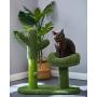 LUCKITTY Large Catcus Cat Scratching Post Tree with Play Ball and Bed Green-Cactus Cat Scratcher Protect Your Furniture with Natural Sisal Scratching Posts Pads and Bed