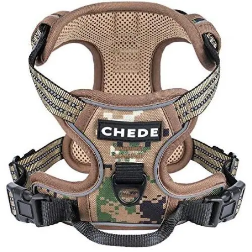 chede No Pull Dog Harness,Reflective Vest Harness with 2 Leash,Adjustable Soft Padded Dog Vest with Easy Control Handle for Small Medium Large Dog chede No Pull Dog Harness,Reflective Vest Harness with 2 Leash,Adjustable Soft Padded Dog Vest with Easy Control Handle for Small Medium Large Dog