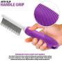 Detangling Pet Comb with Long & Short Stainless Steel Teeth for Removing Matted Fur, Knots & Tangles – Detangler Tool Accessories for Safe & Gentle DIY Dog & Cat Grooming (Grooming Comb)