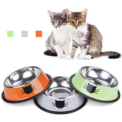 TOMAS Cat Bowls Cat Dishes Kitten Bowls Cat Food Water Bowls with Non-Slip Rubber Base Pet Bowls Feeding Bowls for Cats and Puppies