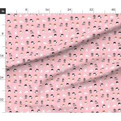 Spoonflower Fabric - Pekingese Dogs Pet Cute Colors Blossom Pink Toy Breeds Chinese Printed on Performance Piqué Fabric by The Yard - Performance Athletic Apparel Fashion