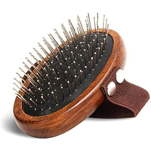 Premium Handmade Dog Brush | Pet Grooming Tool Great Gentle for Detangling and Removing Loose Undercoat or Shed Fur - Suitable for Dogs Cats Rabbits and Horses with Long or Short Hair. Wooden Handle