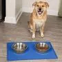 Leashboss Splash Mat XL Silicone Dog Food Mat (Blue) and Skyrise Adjustable Elevated Dog Feeder - Modern Raised Dog Bowls Adjust to 3 Heights, 8'', 11'', 14'' Leashboss Splash Mat XL Silicone Dog Food Mat (Blue) and Skyrise Adjustable Elevated Dog Feeder - Modern Raised Dog Bowls Adjust to 3 Heights, 8'', 11'', 14''