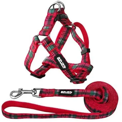 azuza No Pull Dog Harness, Basic Step in Puppy Harness, Adjustable Harness for Small and Medium Dogs with Cute Patterns in Bright Color