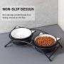 Y YHY Cat Food Bowls, Raised Cat Bowls for Food and Water, Ceramic Cat Bowls Elevated, Cat Dishes for Cat or Small Dogs,12 Ounces, Cute Cat Design, Dishwasher Safe