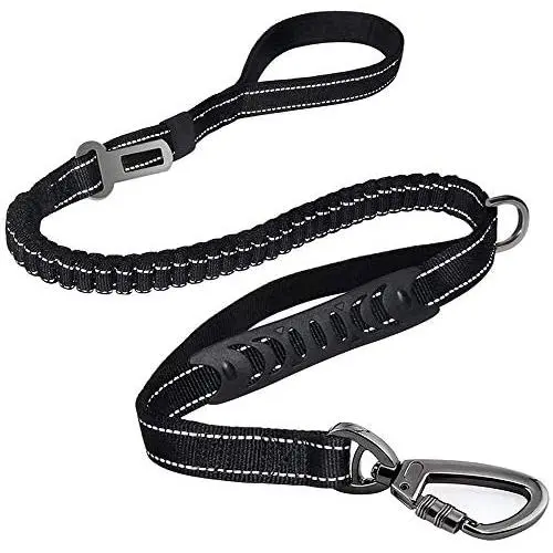 Heavy Duty Dog leashes for Large Dogs ,6Ft Reflective Multifunction Dog Leash with Car Seat Belt Bunckle,2 Padded Traffic Handle Dog Walking Training Shock Absorbing Bungee Leash for Extra Control Heavy Duty Dog leashes for Large Dogs ,6Ft Reflective Multifunction Dog Leash with Car Seat Belt Bunckle,2 Padded Traffic Handle Dog Walking Training Shock Absorbing Bungee Leash for Extra Control