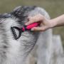 Pet Grooming Tool - 2 Sided Undercoat Rake for Cats & Dogs - Safe Dematting Comb for Easy Mats & Tangles Removing - No More Nasty Shedding and Flying Hair