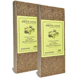 Scratch Lounge The Original XL Floor Refill, Two Pack - Worlds Best Cat Scratcher - Corrugated Cardboard Reversible Scratch Pad - for XL Scratchers…