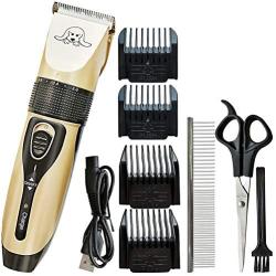 ECARE Dog Clipper Cordless, Dog Electric Hair Trimmer Low Noise Rechargeable Cat Hair Trimmer Cordless Professional with Comb Guides Scissors for Dogs Cats Horse etc.