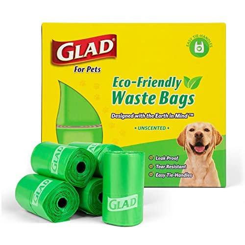 Glad Eco Dog Waste Bags | 24 Rolls of Unscented Dog Waste Bags, 360 Bags in Total | Earth Safe Dog Waste Bags for All Dogs, Leak Proof and Strong Dog Poop Bags