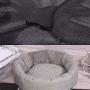 YUNDING Small Medium Dog Bed with Cool Mat and Toy Ball Pet House Short Plush Round Puppy Home Bottom Antislip Waterproof for Dog Cat Puppy(Color:Gray,Size:M)
