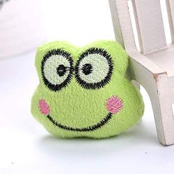 LFOZ Pet Cute Cat Toy Creative Simulation Mint Fruit Animal Plush Toy 2019 Multicolor Pineapple Strawberry Frog Chew Pet Toy for Cat (Color : Frog)