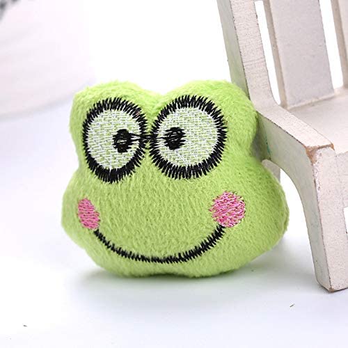 LFOZ Pet Cute Cat Toy Creative Simulation Mint Fruit Animal Plush Toy 2019 Multicolor Pineapple Strawberry Frog Chew Pet Toy for Cat (Color : Frog)