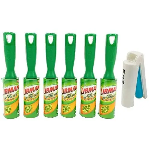 Libman Mini Lint Roller- 30 Sheets Per Roll (Pack of 6-180 Total Sheets) with Free Bonus Reusable Lint Roller Libman Mini Lint Roller- 30 Sheets Per Roll (Pack of 6-180 Total Sheets) with Free Bonus Reusable Lint Roller