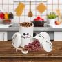 Geyecete Dog Food and Treats Containers Set with Scoop for Dogs - Coated Carbon Steel - Tight Fitting Lids - Pets Treat Canister Set