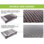 Pecute Large Dog Bed, Warm Plush & Cool Silk Double-Sided Pet Bed Four Seasons Available, Orthopedic Shredded Memory Foam Dog Beds, Washable Dog Lounge with Removable Cover