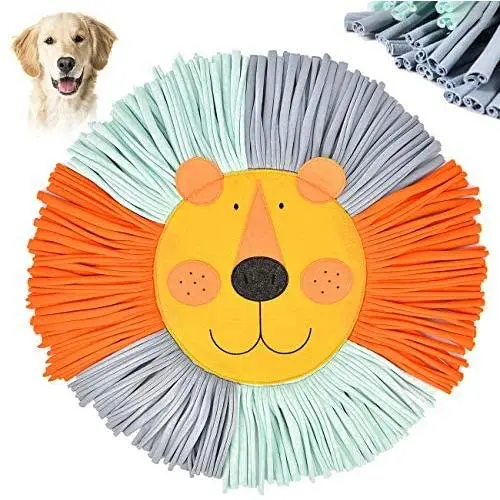 coonoe Dog Snuffle Mat Lion Mane Style, Feeding Mat for Dogs 20'', Encourages Natural Foraging Skills, Easy to Fill, Beautiful and Practical, Durable and Machine Washable, Cotton Strip coonoe Dog Snuffle Mat Lion Mane Style, Feeding Mat for Dogs 20'', Encourages Natural Foraging Skills, Easy to Fill, Beautiful and Practical, Durable and Machine Washable, Cotton Strip