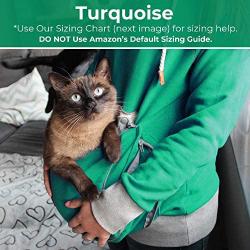 Pet Pouch Hoodie Small Pet Carrier - Dog Cat Pouch Hoodie Sweatshirt Kangaroo Pocket Holder - No Ears - Womens Fit