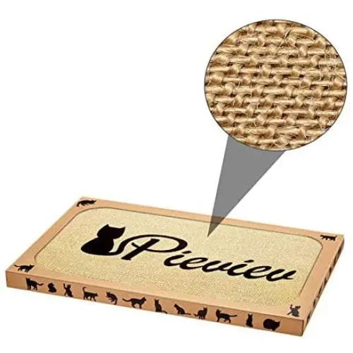 Pieviev Premium Cat Scratcher Cat Toys Sisal Cat Scratching Pad Extra Large No More Torn Cardborad Scattering Anti-Slip Backing & Catnip Pieviev Premium Cat Scratcher Cat Toys Sisal Cat Scratching Pad Extra Large No More Torn Cardborad Scattering Anti-Slip Backing & Catnip