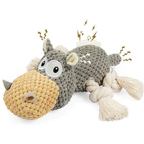 WINSHIDEN Interactive Dog Plush Toys, Squeaky Toys for Large Dogs, Durable Stuffed Toys with Cotton Material&Crinkle Paper, Chewing Teeth Health Toys for Large&Small Dogs